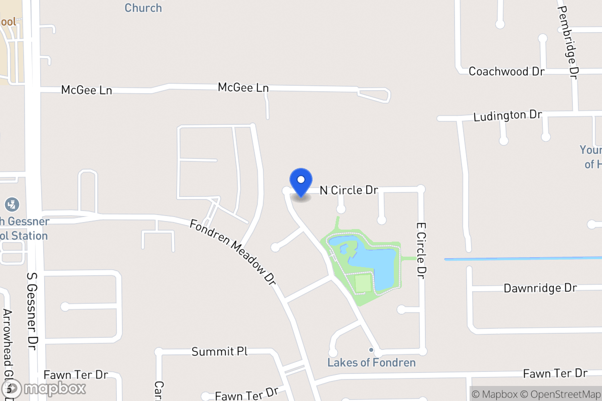 Map of N 8115 Circle Dr, Houston