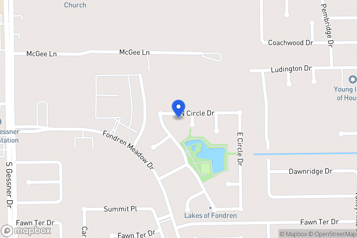 Map of N 8111 Circle Dr, Houston