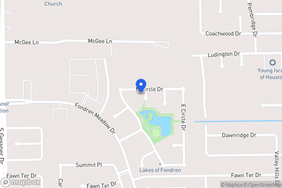 Map of N 12002 Circle Dr, Houston