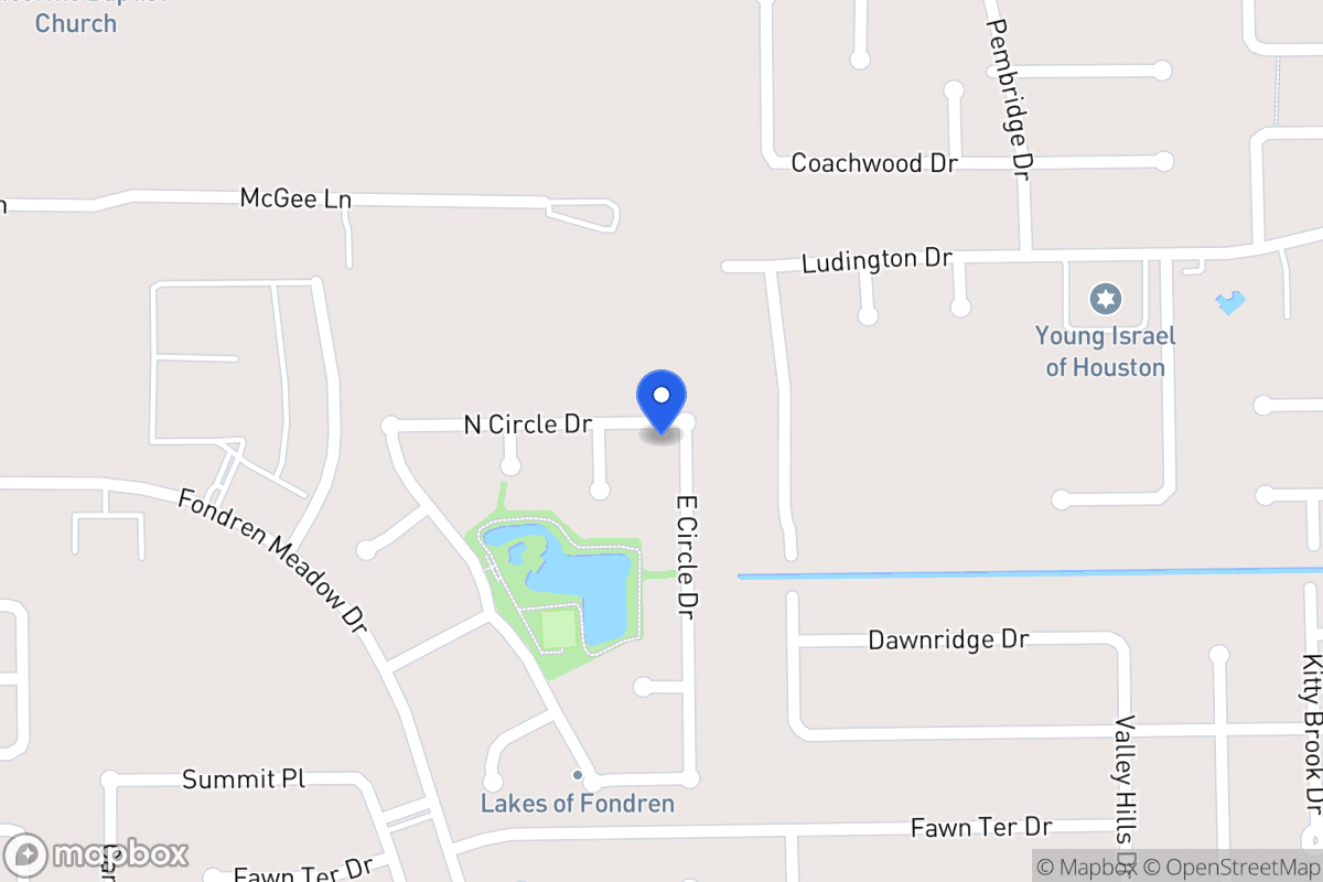 Map of N 8003 Circle Dr, Houston
