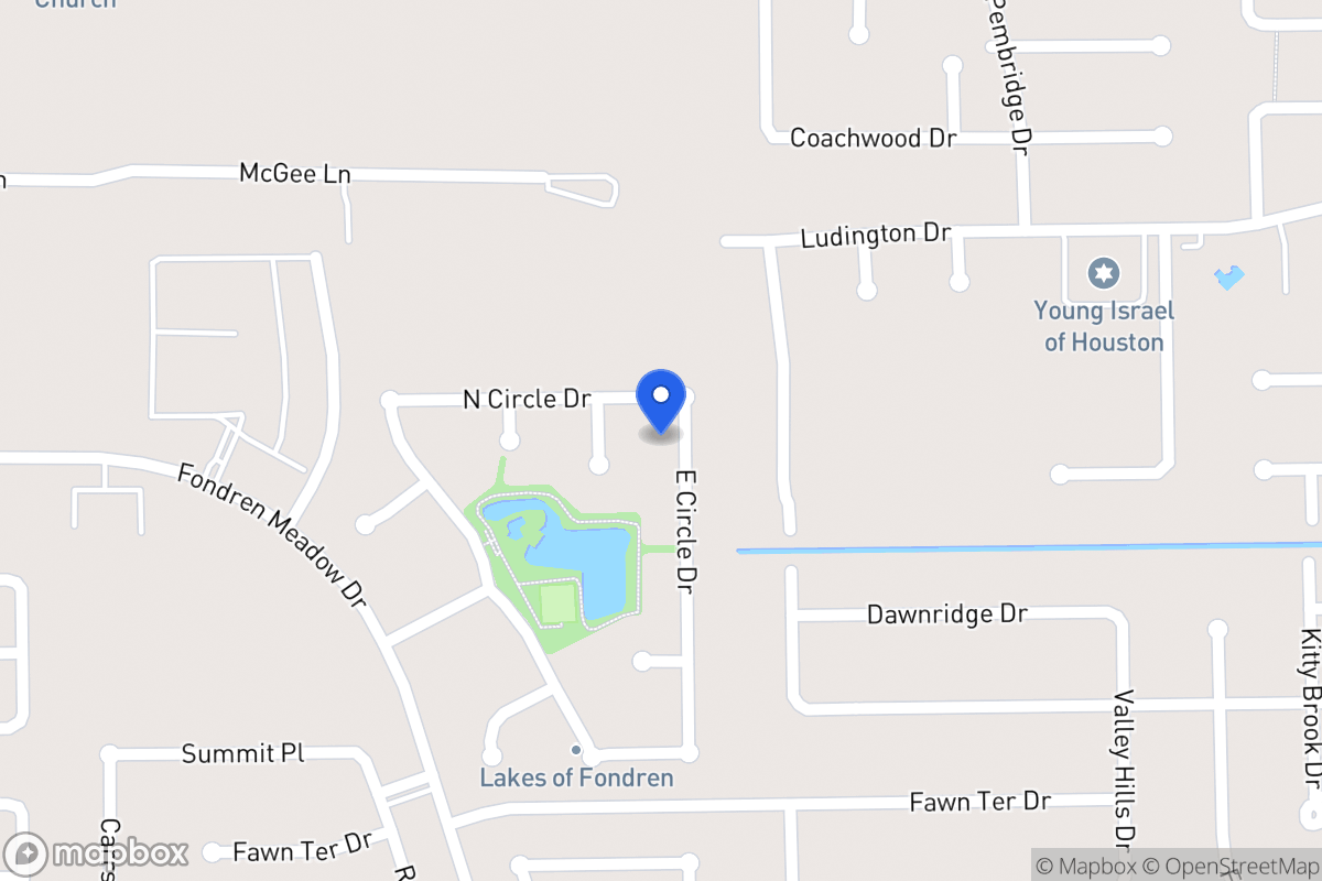 Map of E 12010 Circle Dr, Houston