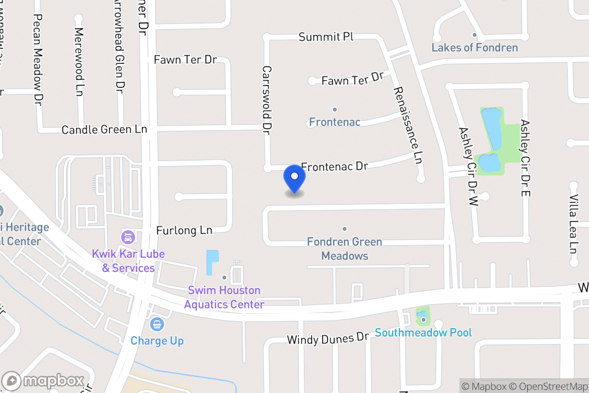 Map of 8318 Sandy Glen Ln, Houston