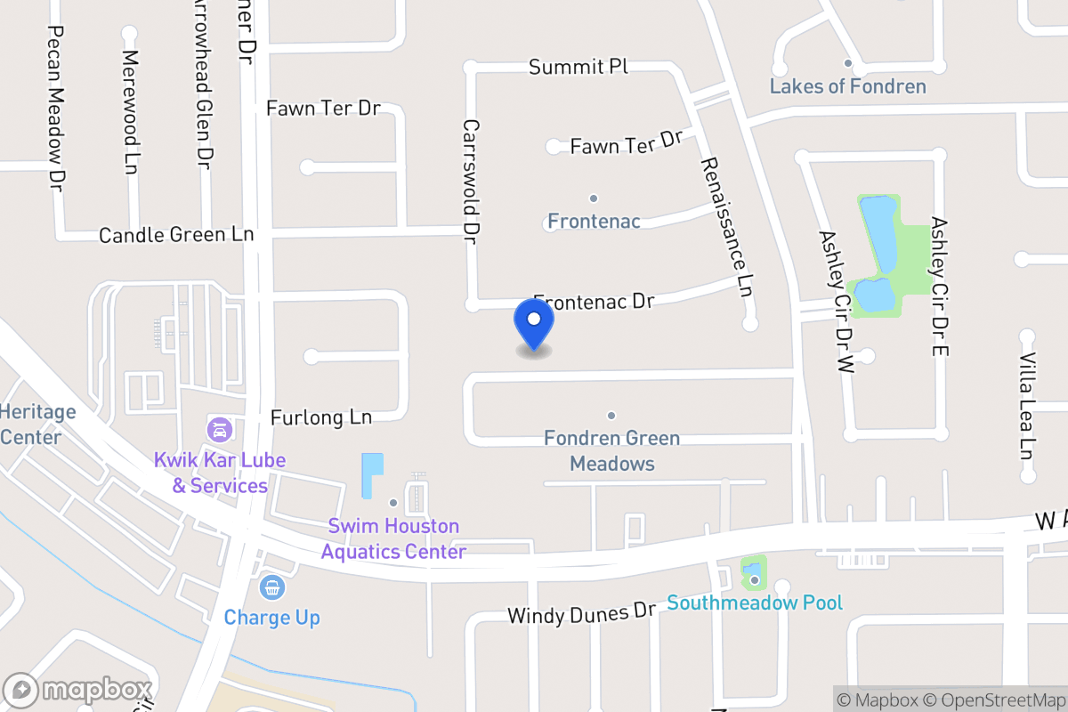 Map of 8314 Sandy Glen Ln, Houston