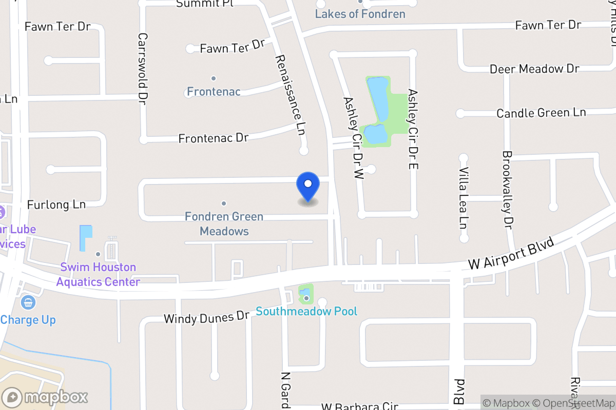 Map of 8110 Furlong Ln, Houston