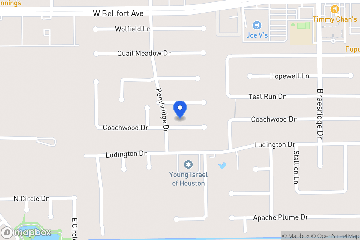 Map of 7822 Coachwood Dr, Houston