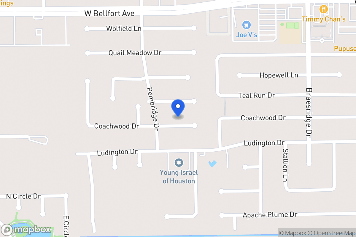 Map of 7818 Coachwood Dr, Houston