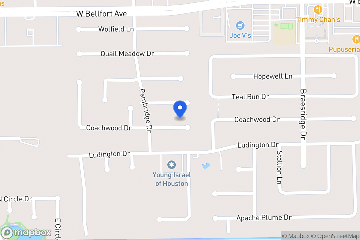 Map of 7814 Coachwood Dr, Houston