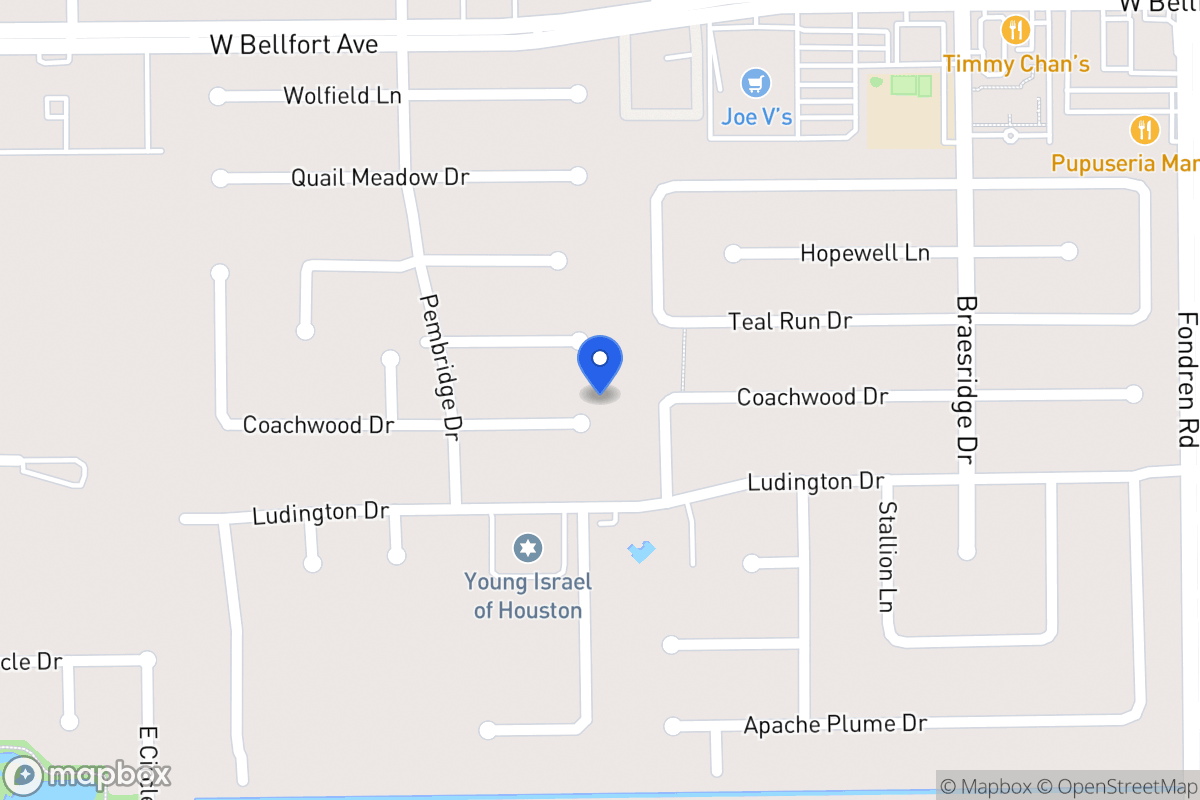 Map of 7810 Coachwood Dr, Houston