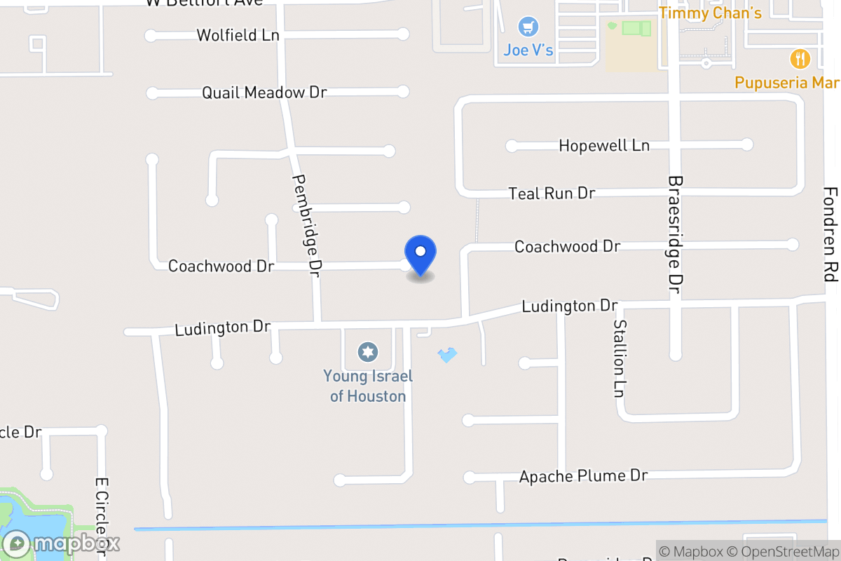 Map of 7811 Coachwood Dr, Houston