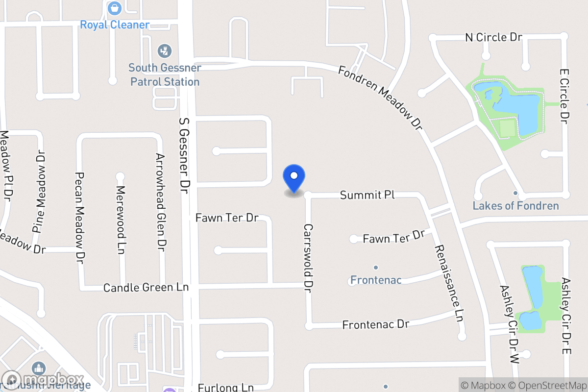 Map of 12106 Carrswold Dr, Houston