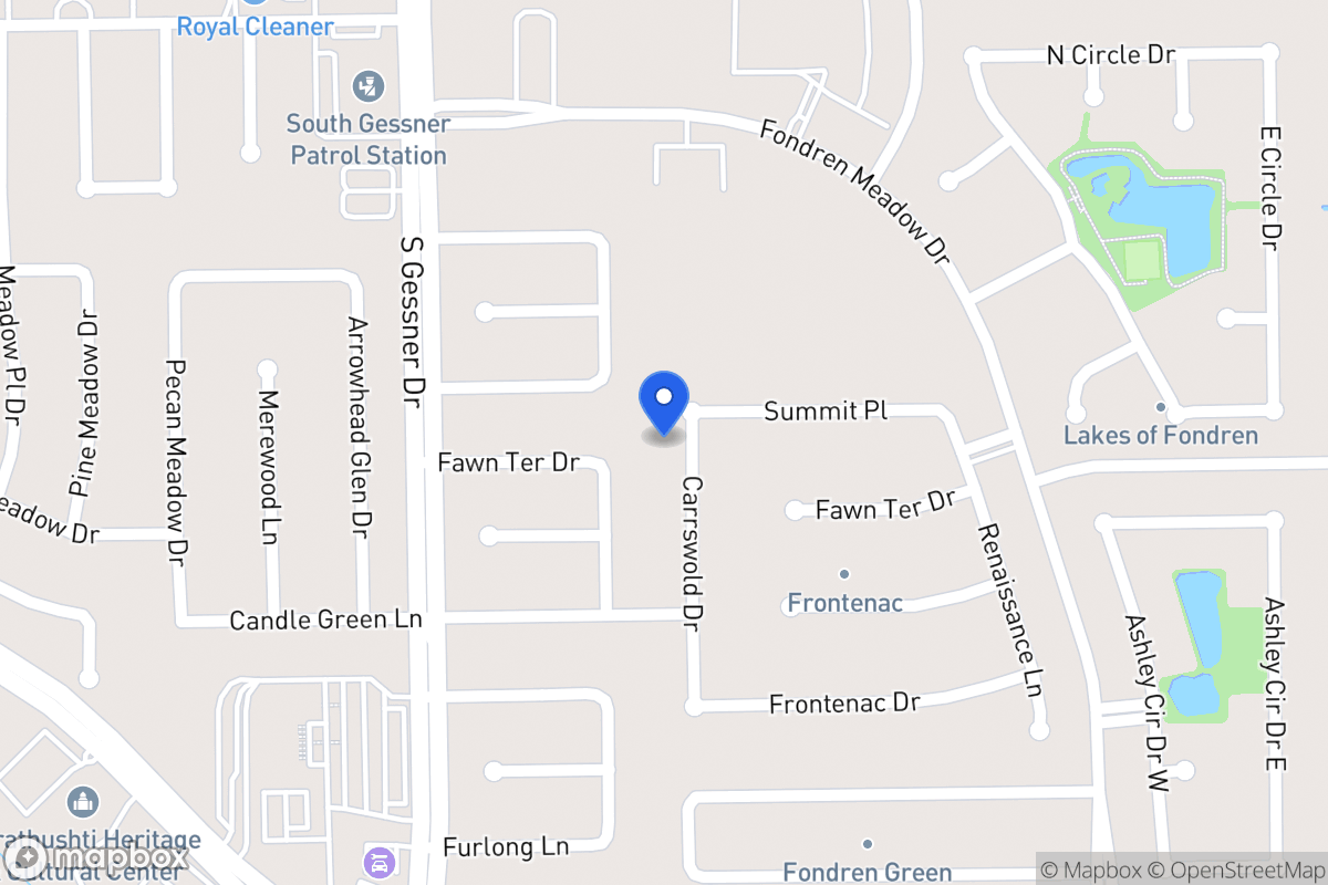 Map of 12110 Carrswold Dr, Houston