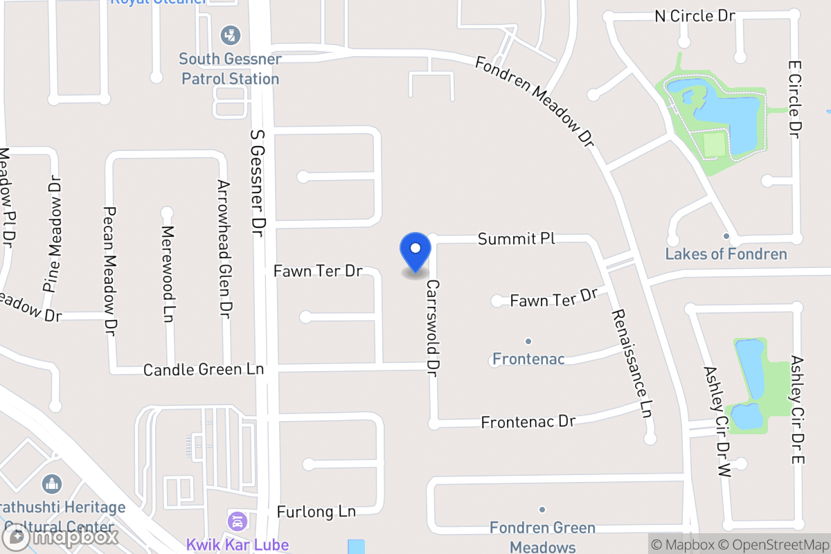 Map of 12114 Carrswold Dr, Houston