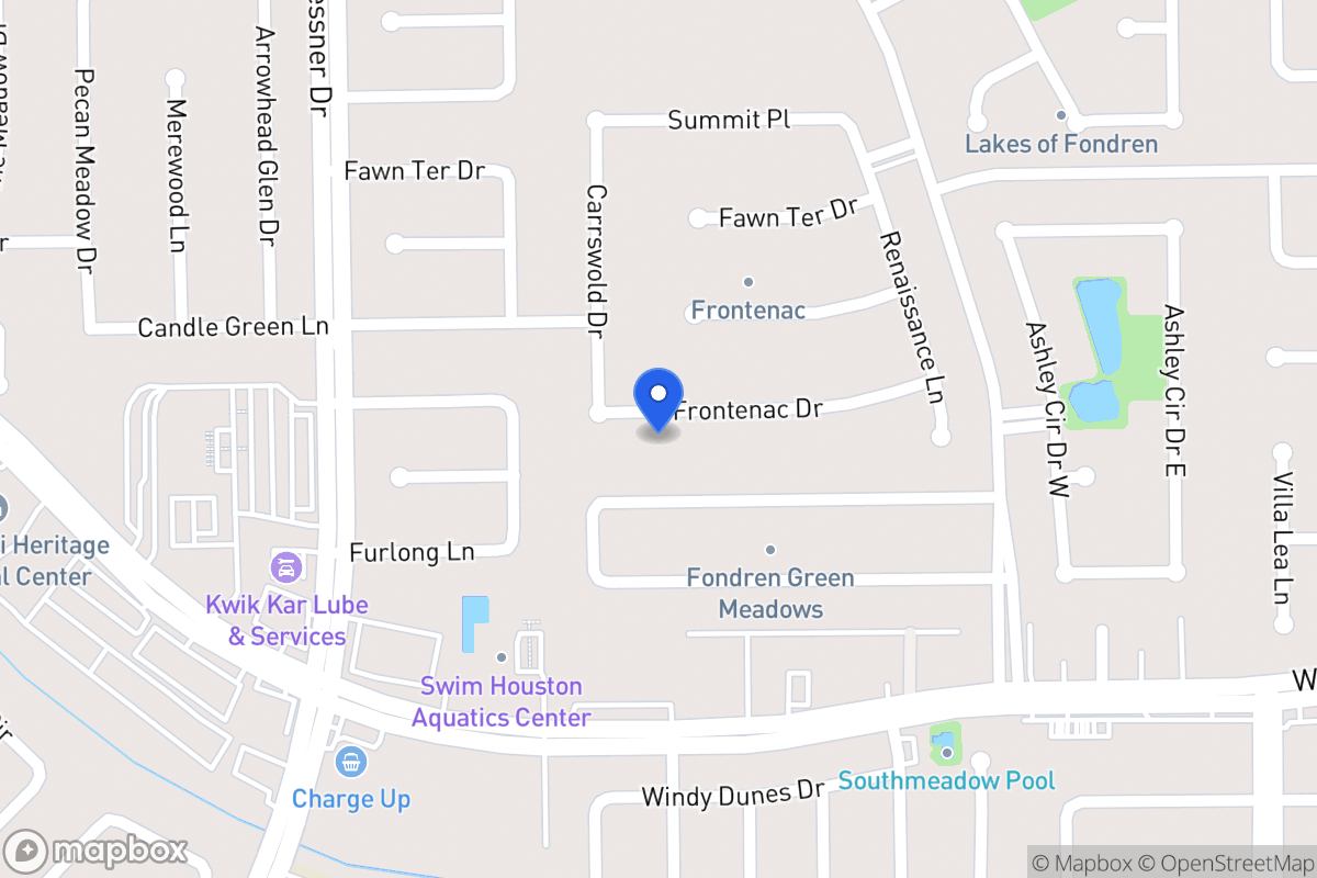 Map of 8315 Frontenac Dr, Houston
