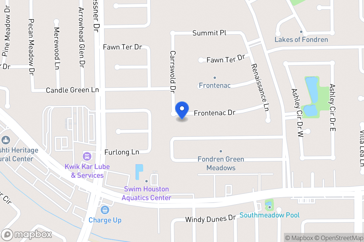 Map of 8319 Frontenac Dr, Houston