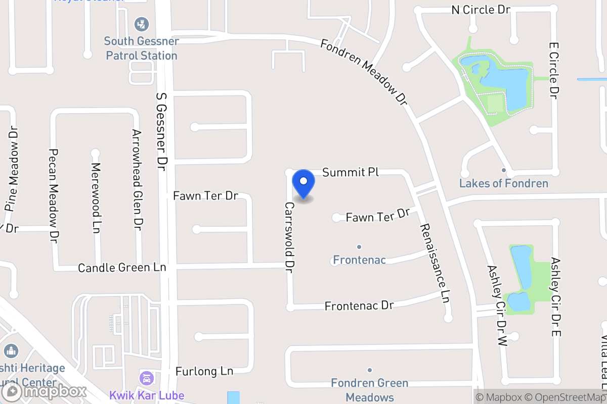 Map of 12115 Carrswold Dr, Houston