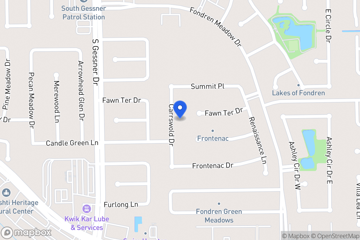 Map of 12123 Carrswold Dr, Houston