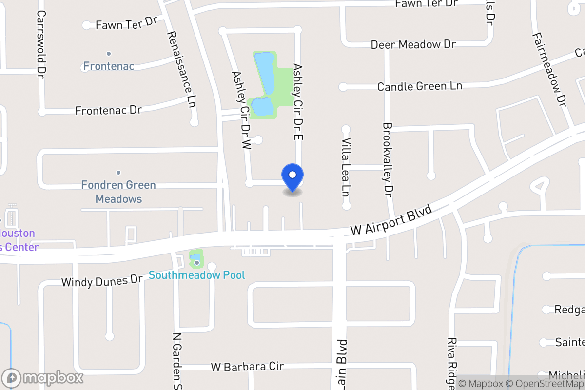 Map of 8007 Ashley Circle Dr S, Houston