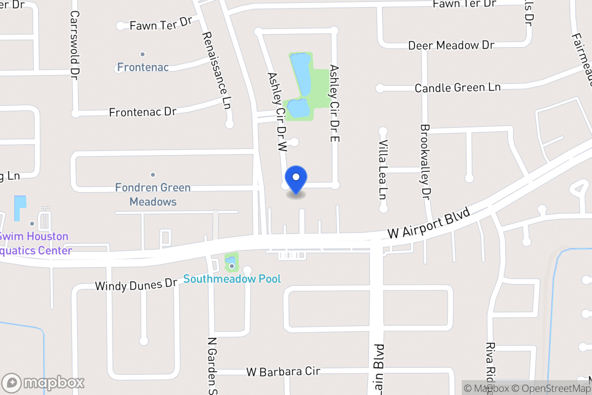 Map of 8107 Ashley Circle Dr S, Houston
