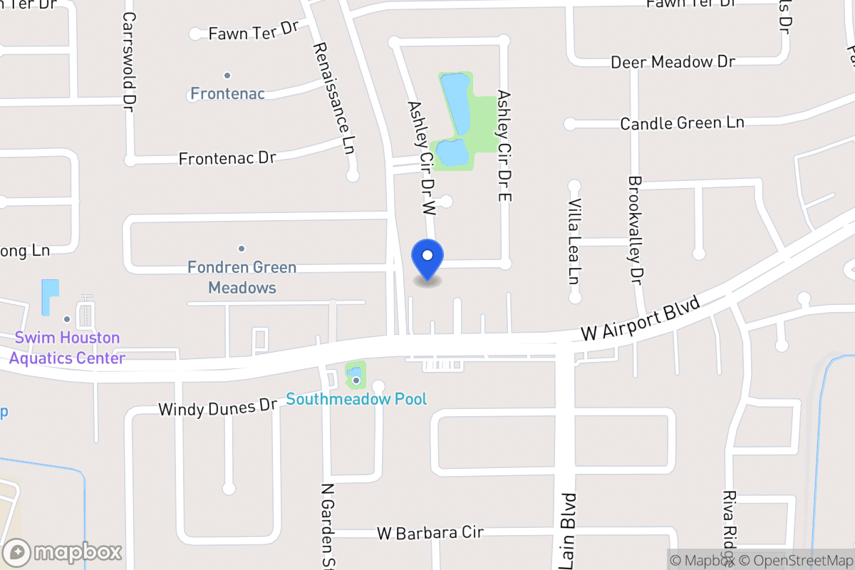 Map of 8111 Ashley Circle Dr S, Houston