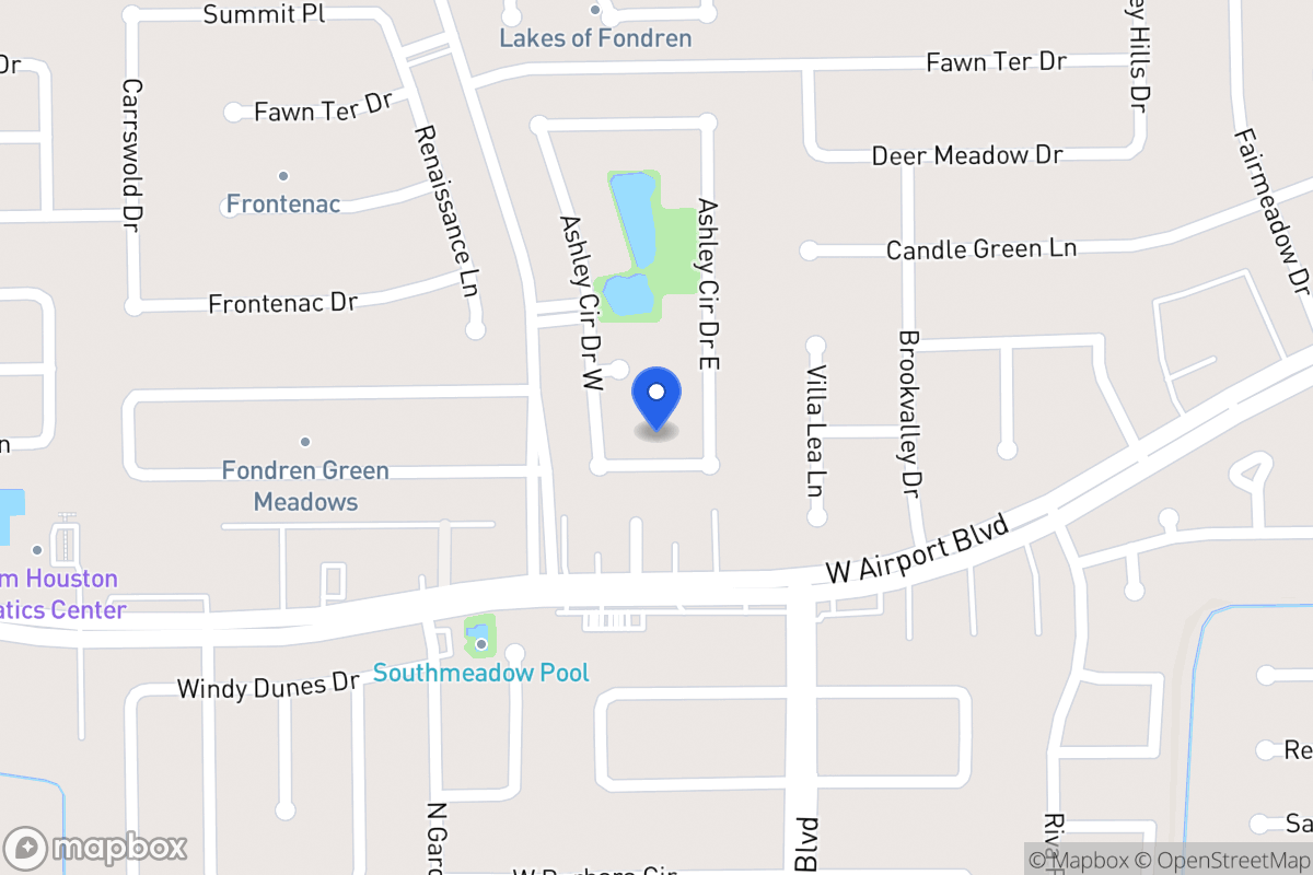 Map of 8102 Ashley Circle Dr S, Houston