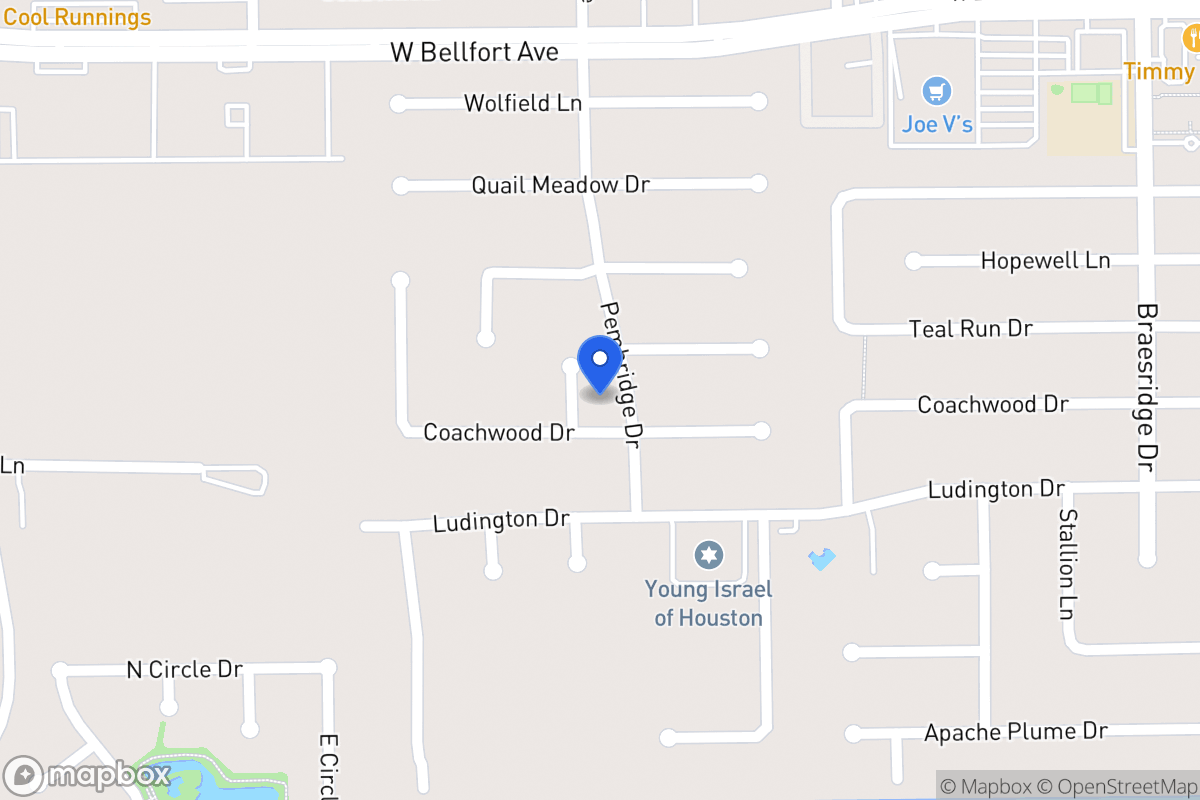 Map of 11611 Robinhood Terrace Ln, Houston