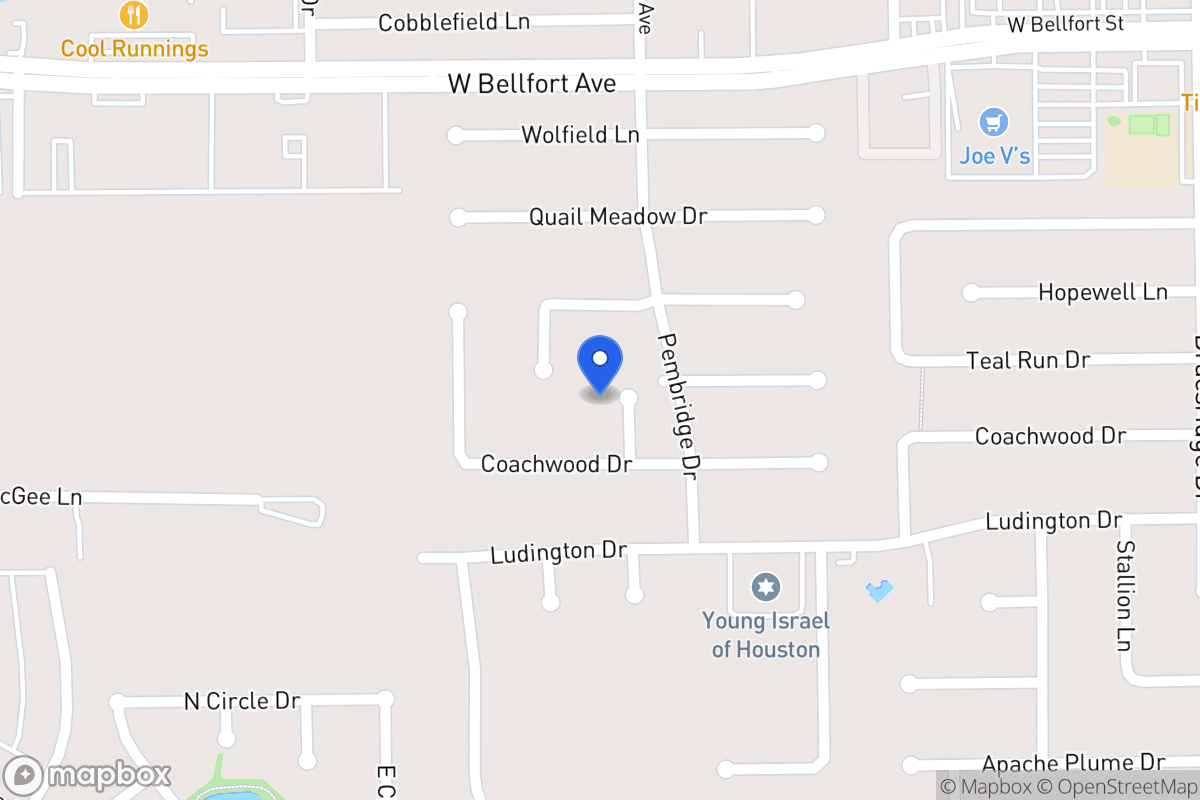 Map of 11606 Robinhood Terrace Ln, Houston