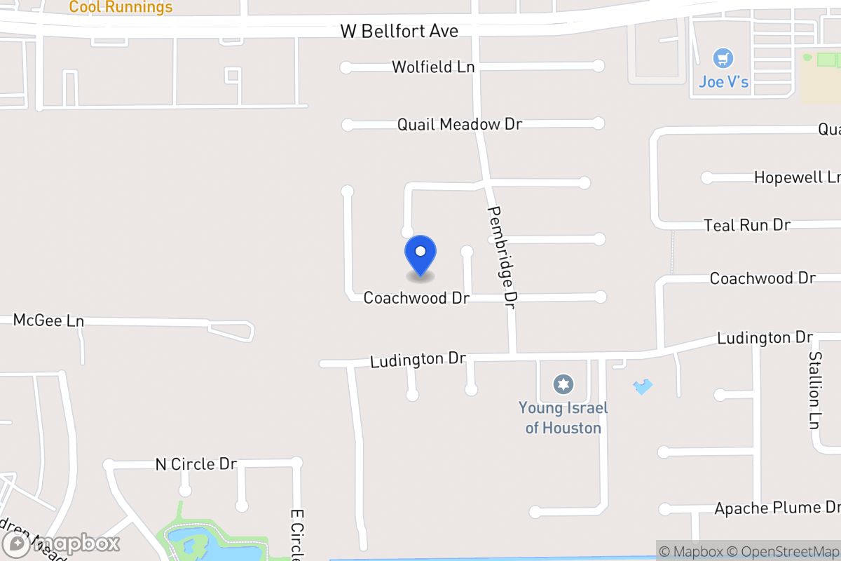 Map of 7922 Coachwood Dr, Houston