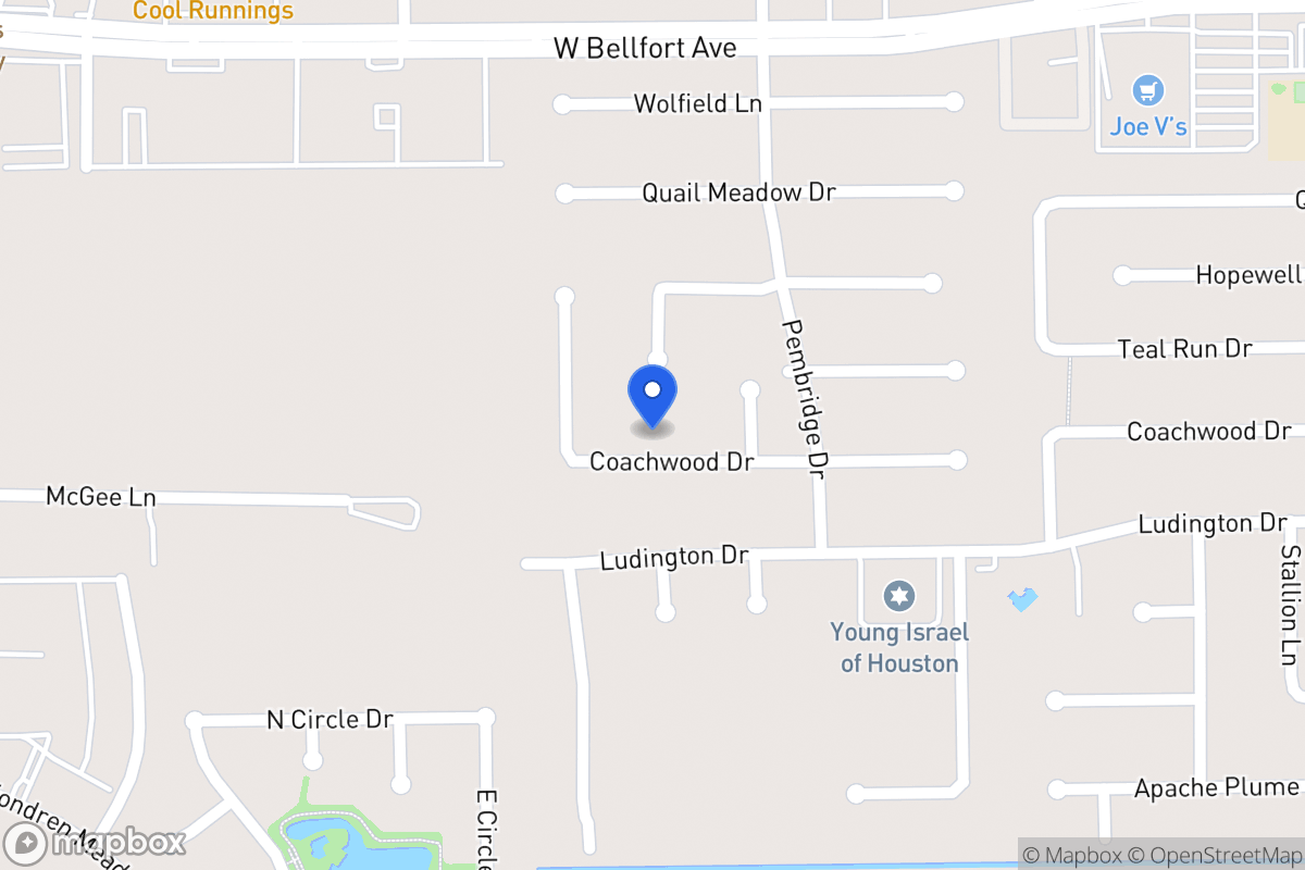 Map of 7926 Coachwood Dr, Houston