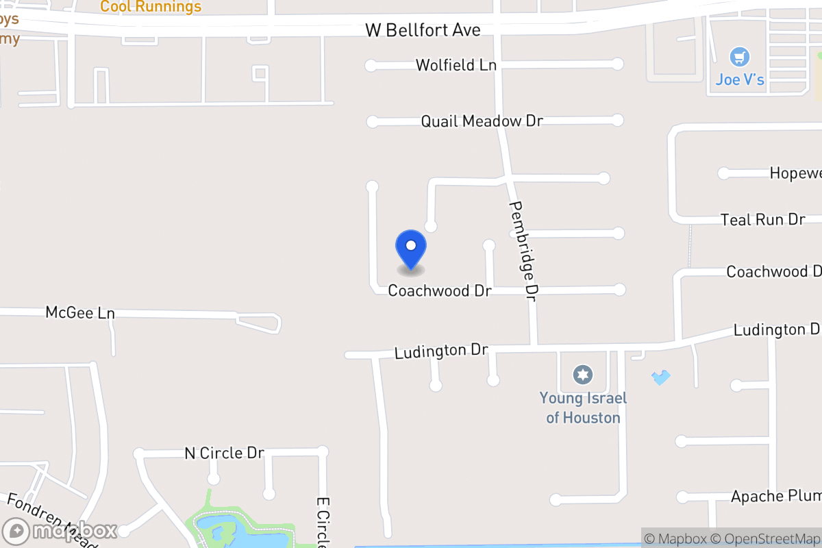 Map of Coachwood Rd, Houston