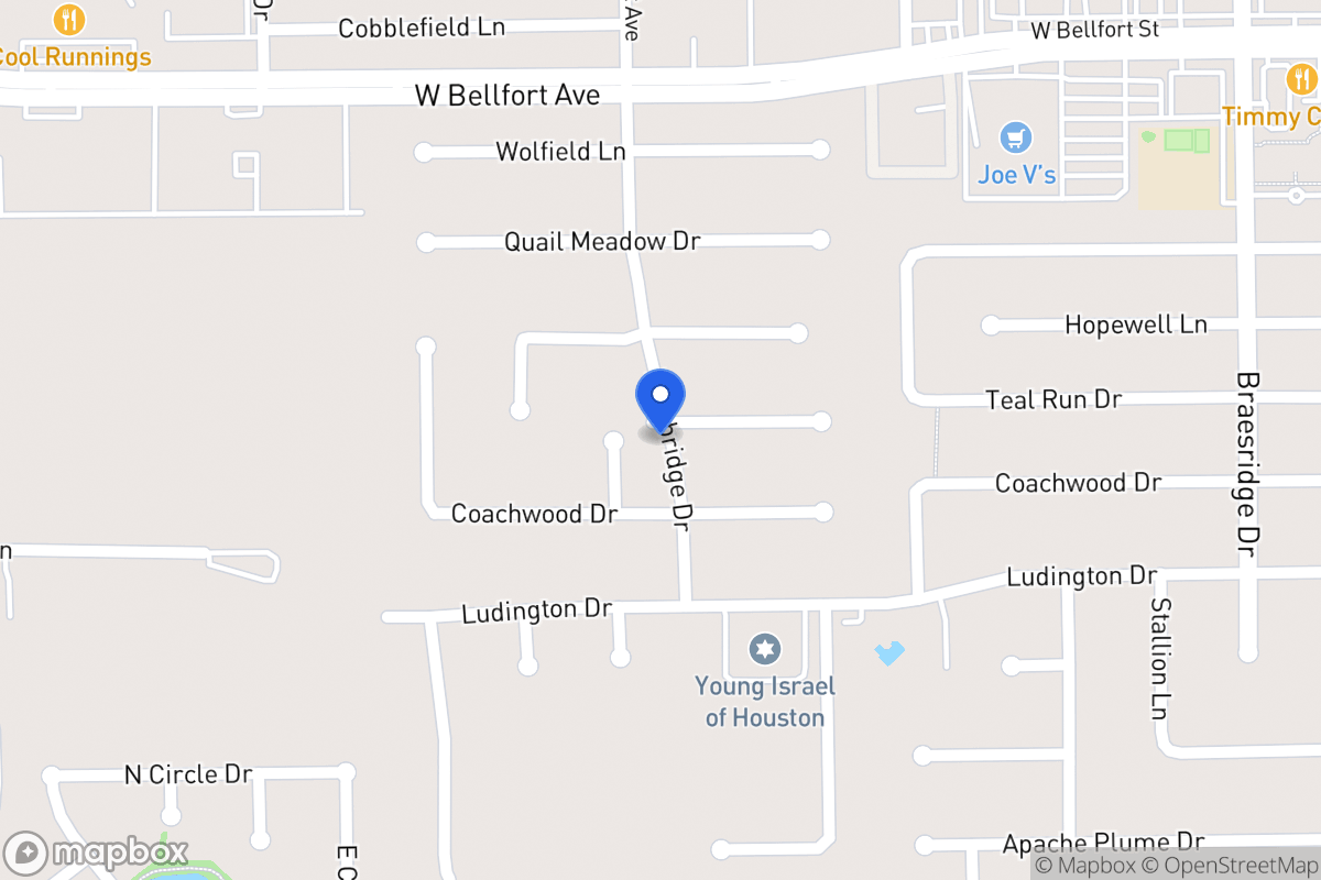 Map of Coachwood Dr, Houston