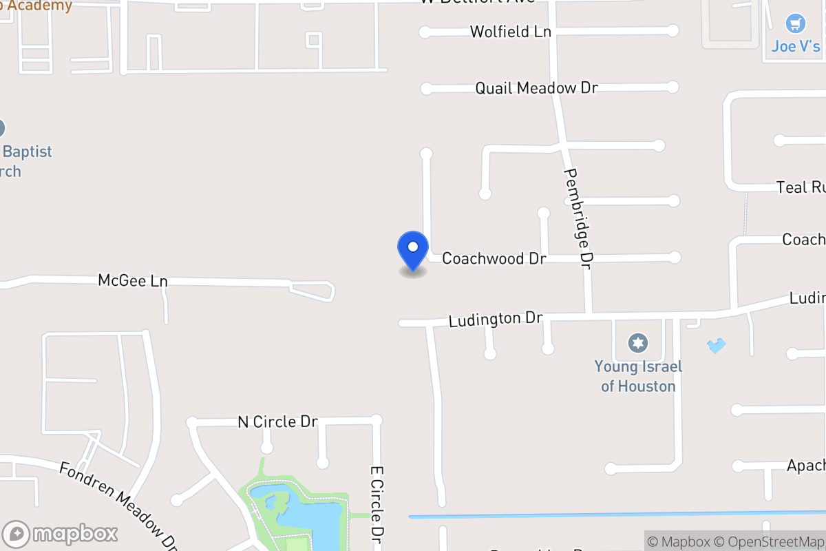 Map of 7943 Coachwood Dr, Houston