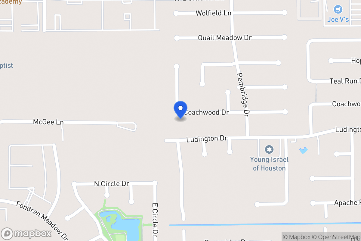 Map of 7939 Coachwood Dr, Houston