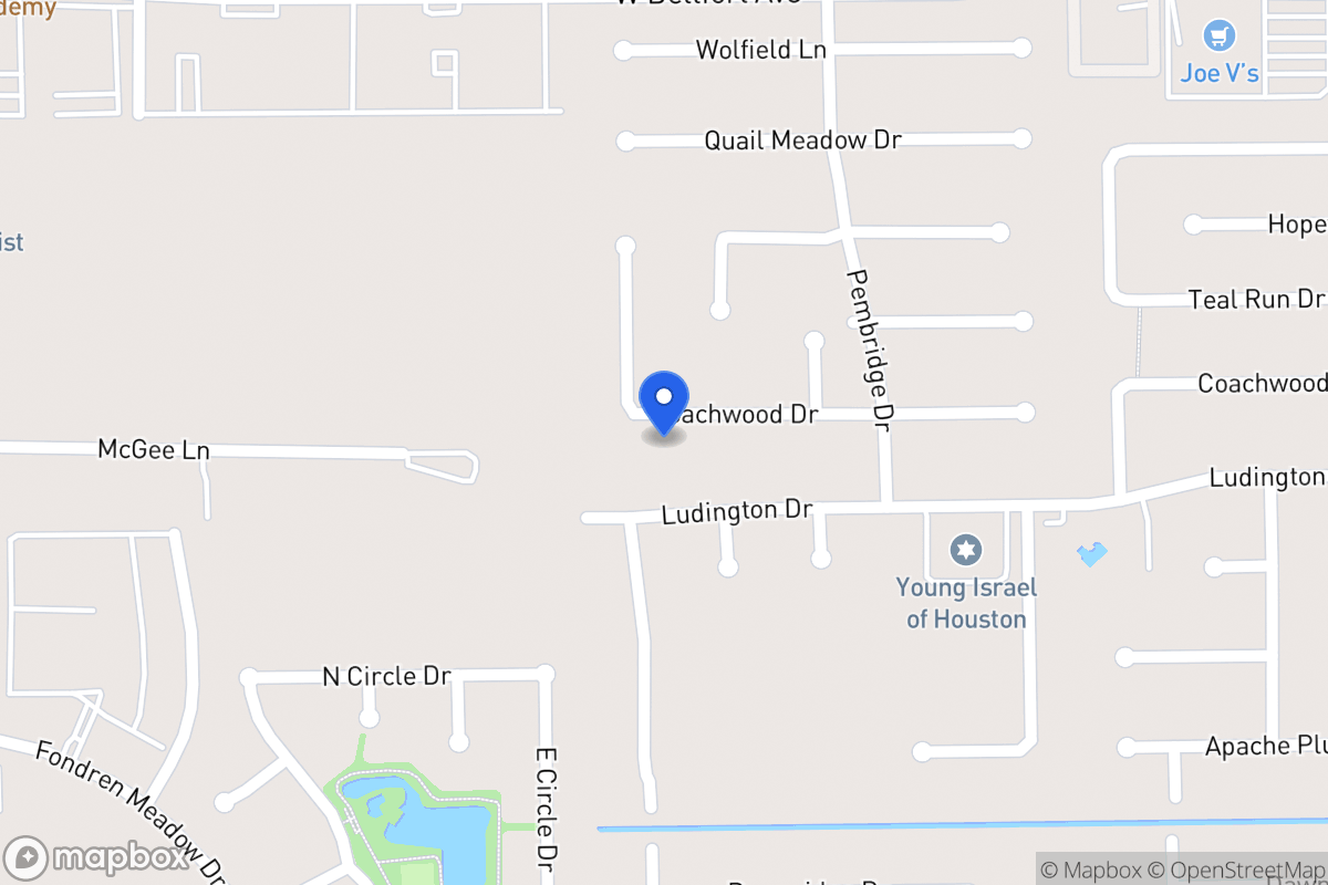 Map of 7937 Coachwood Dr, Houston