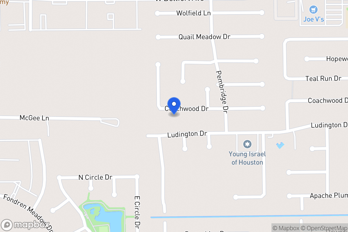 Map of 7931 Coachwood Dr, Houston