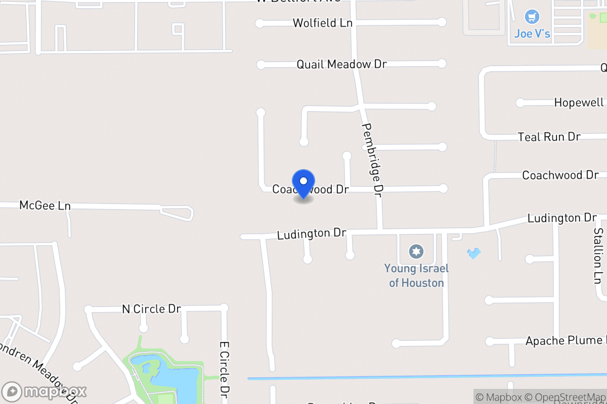Map of 7927 Coachwood Dr, Houston