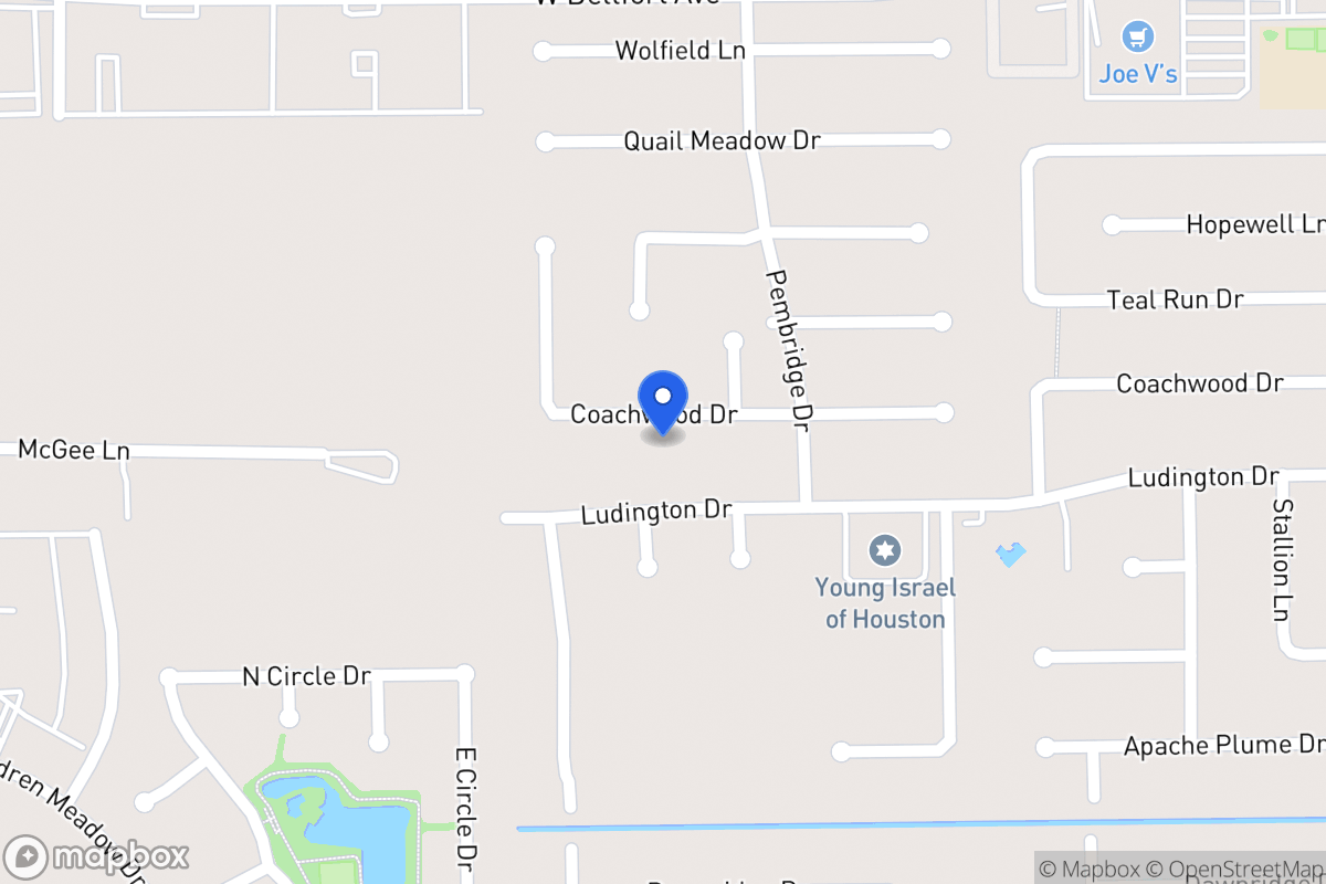 Map of 7925 Coachwood Dr, Houston