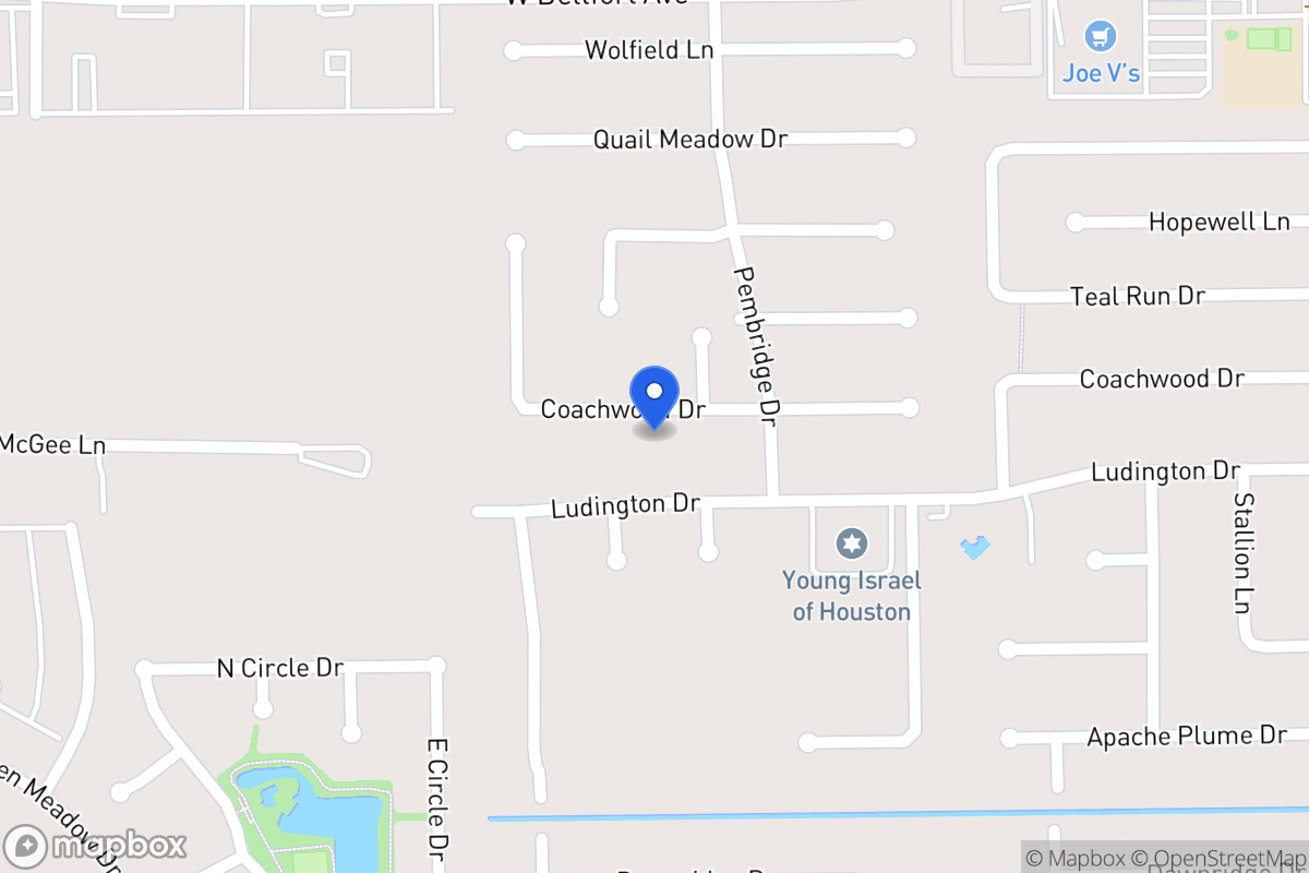 Map of 7919 Coachwood Dr, Houston
