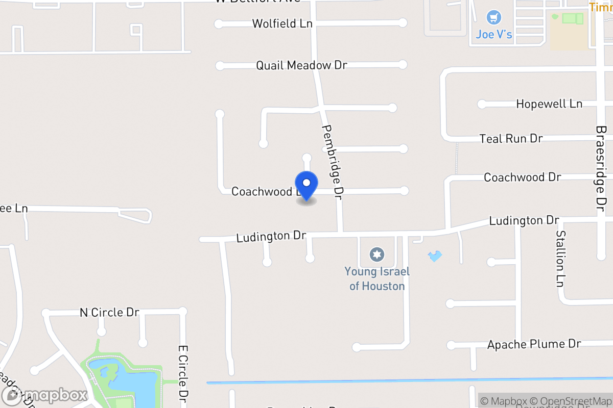 Map of 7911 Coachwood Dr, Houston