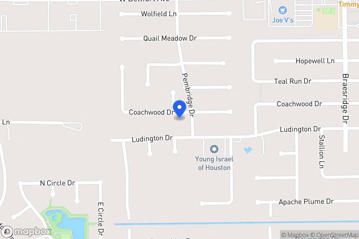 Map of 7907 Coachwood Dr, Houston