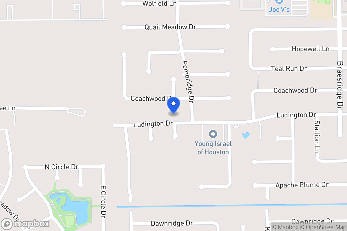 Map of 7910 Ludington Dr, Houston