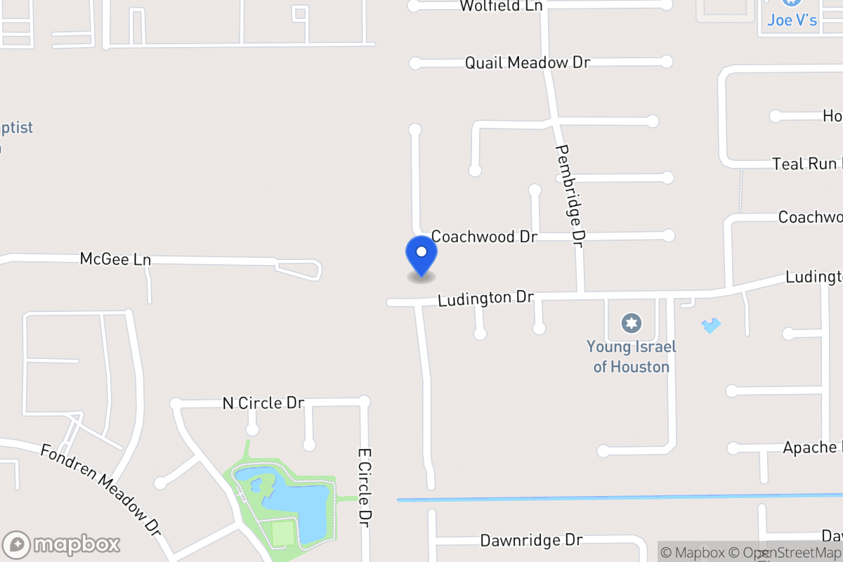 Map of 7938 Ludington Dr, Houston
