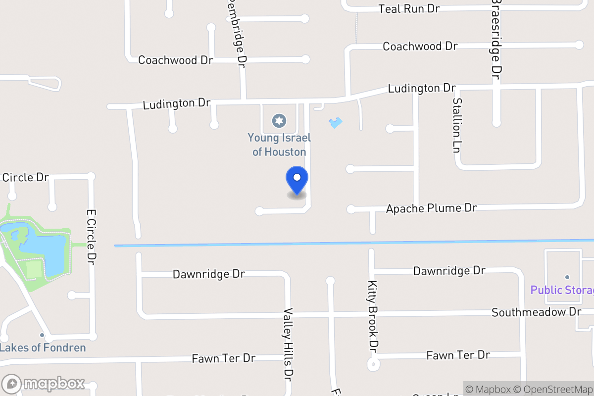 Map of 7806 Saffron Meadows Ln, Houston