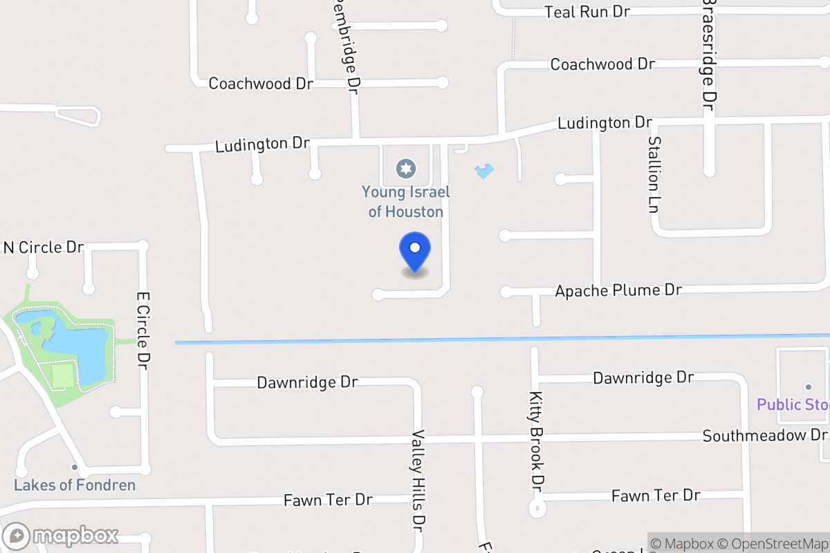 Map of 7810 Saffron Meadows Ln, Houston