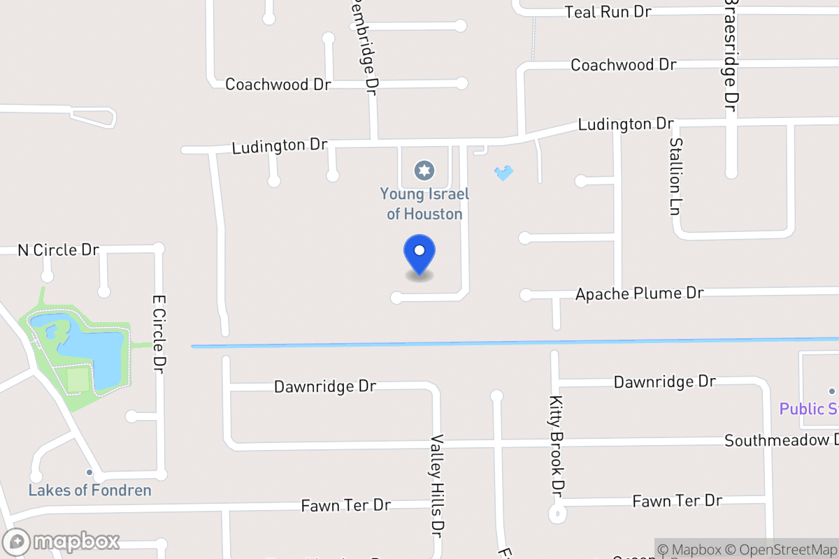 Map of 7814 Saffron Meadows Ln, Houston