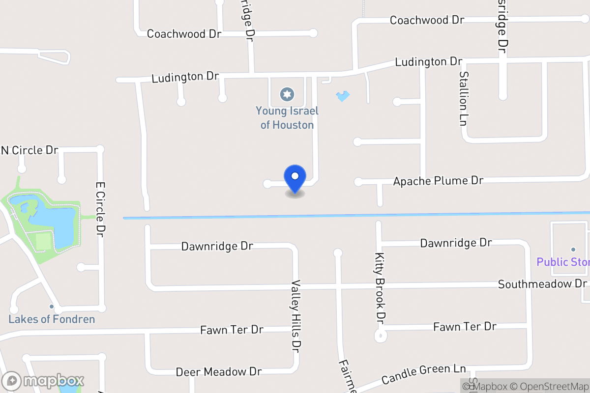 Map of 7811 Saffron Meadows Ln, Houston