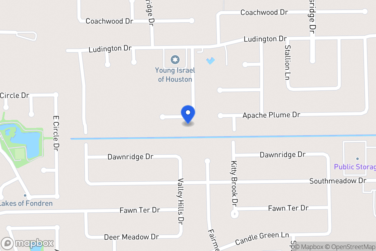 Map of 7807 Saffron Meadows Ln, Houston