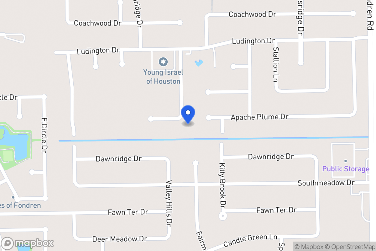 Map of 7803 Saffron Meadows Ln, Houston