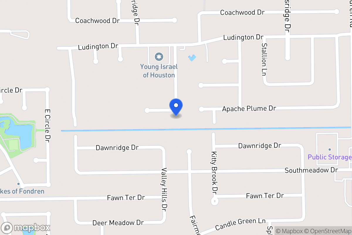 Map of Saffron Meadows Ln, Houston