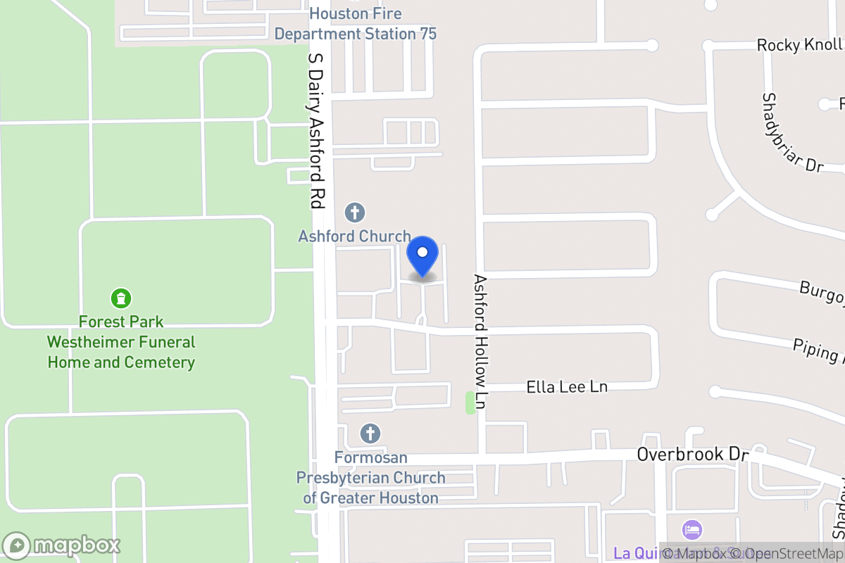 Map of 12550 Piping Rock Dr, Houston