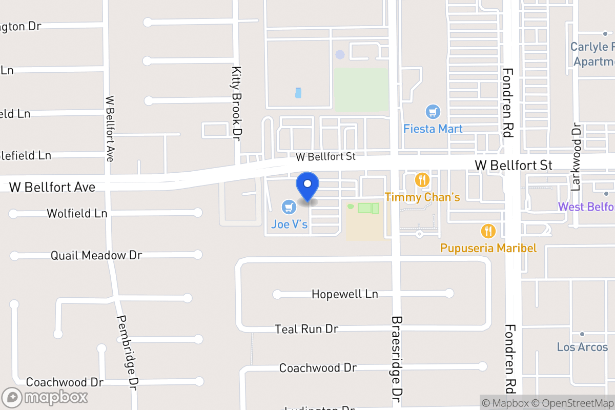 Map of W 7711 Bellfort St, Houston